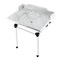 Kingston Brass 30 Carrara Marble Console Sink with Acrylic Legs, Marble WhiteMatte Black LMS30MASQ0 - alternate 1